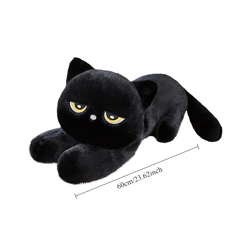 Soft Plush Cat Toy Doll Realistic Kitten with Yellow Eyes Mixed Colors 62 inch