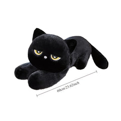 Soft Plush Cat Toy Doll Realistic Kitten with Yellow Eyes Mixed Colors 62 inch