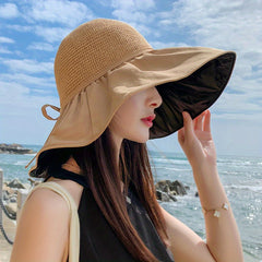 UPF 50 Sun Hat Wide Brim Mesh Sun Visor Women Beach Hats