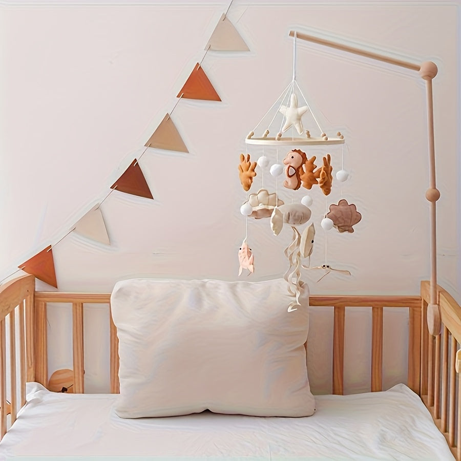 Soft Animal Shapes Baby Mobile Crib Bell Toy with Pastel Colors