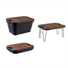 Outdoor Storage Box Wooden Lid Functional Organizing