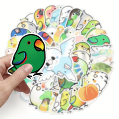 50pcs Parrot Pattern Stickers Waterproof for Water Bottles Laptop