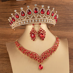 Crystal Rhinestone Bridal Tiaras And Crown Set For Women Queen Princess