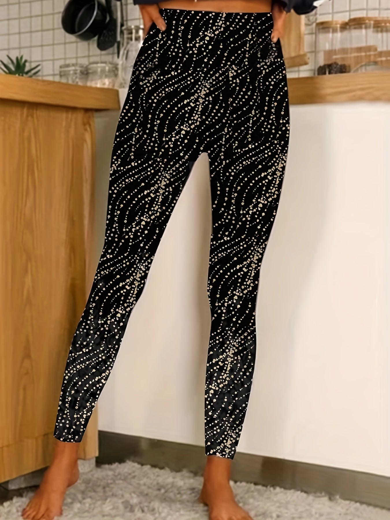 Random Print High Rise Leggings