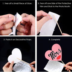 Wedding Photobooth Props Kit Engagement Photo Booth Accessories