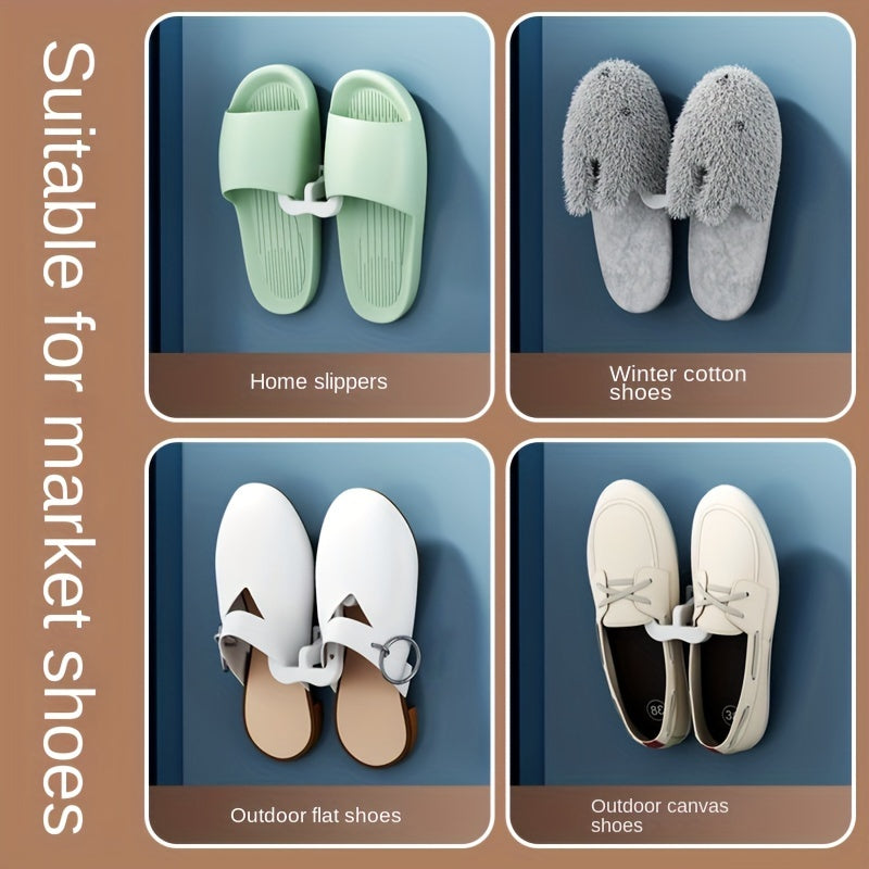 Wall Mounted Slipper Rack No Drilling Shoe Rack Household Organizer