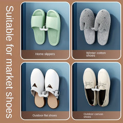 Wall Mounted Slipper Rack No Drilling Shoe Rack Household Organizer