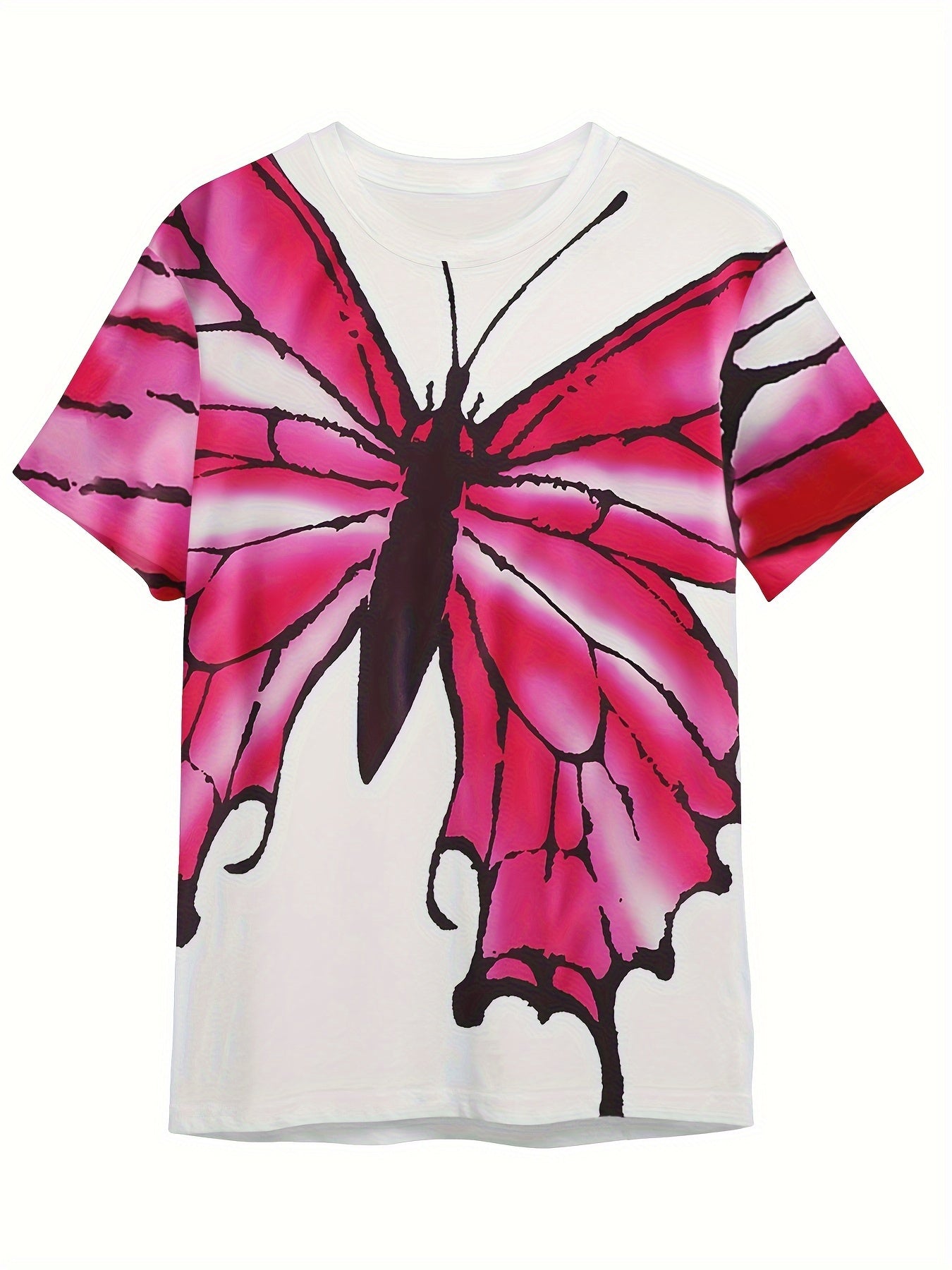 Girls Boys Butterfly Graphic Short Sleeve T-shirt Summer Sports Clothes
