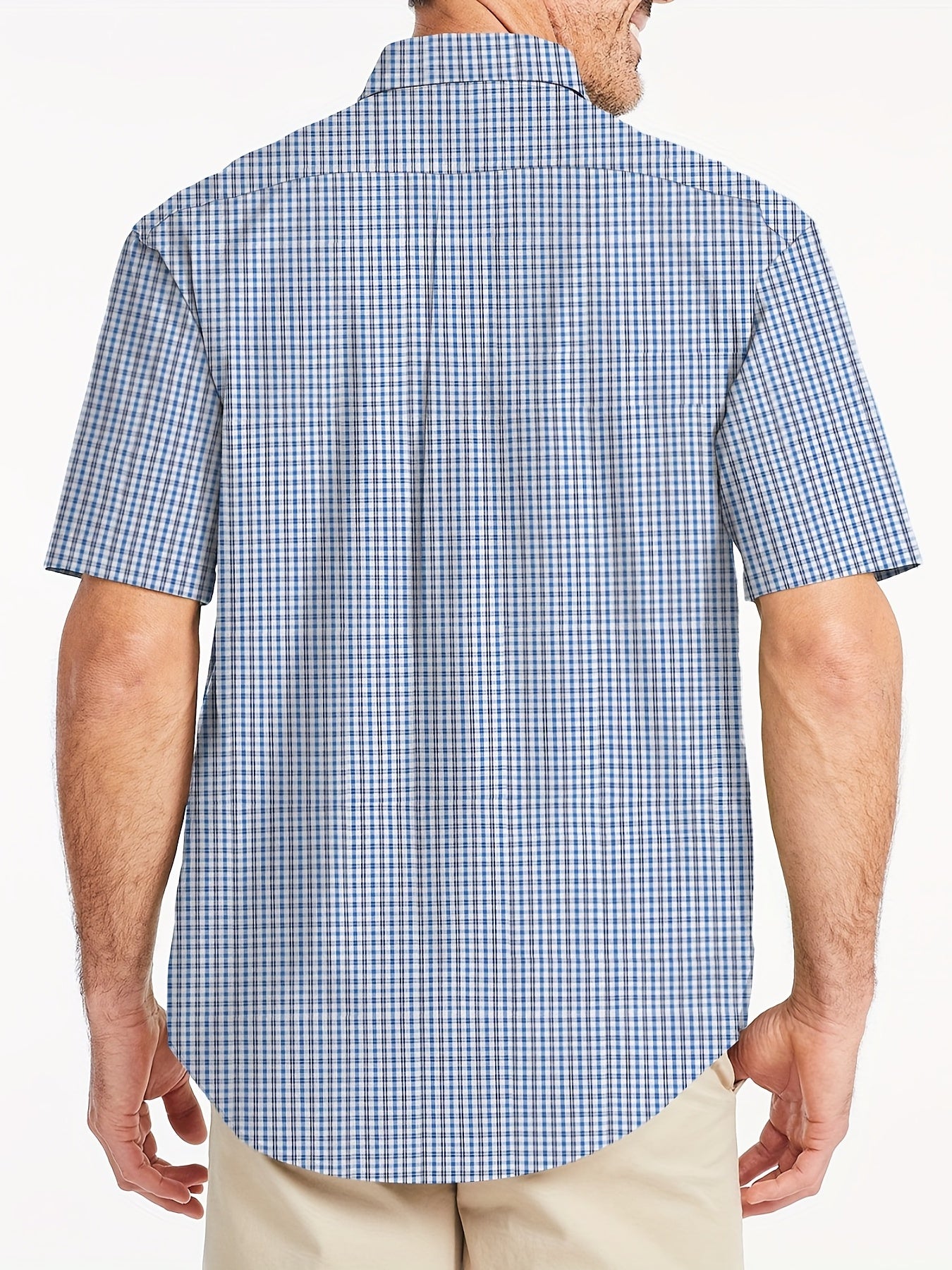 Plaid Print Short Sleeve Shirt Men s Casual Summer Top