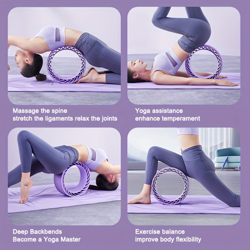 1pc PVC Double Layer Yoga Wheel Non-slip Roller Pilates Equipment
