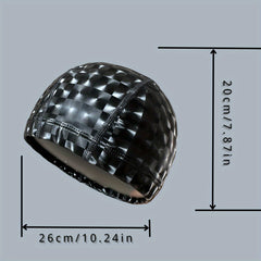 Adult Swimming Cap Soft & Comfortable with Checkered Pattern