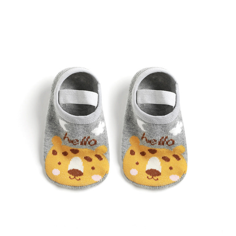 Baby Casual Cartoon Floor Socks With Non slip Straps