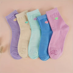 Heart Print Socks Women's Mid Tube Stockings