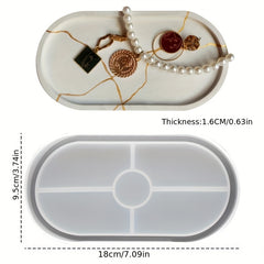 Oval Tray Cement Silicone Molds DIY Flower Pot Concrete Plaster Mould