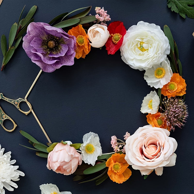 Golden Metal Floral Hoop Table Centerpiece for Party Wedding Decor