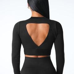 Hollow Back Long Sleeve Yoga T-shirt for Women
