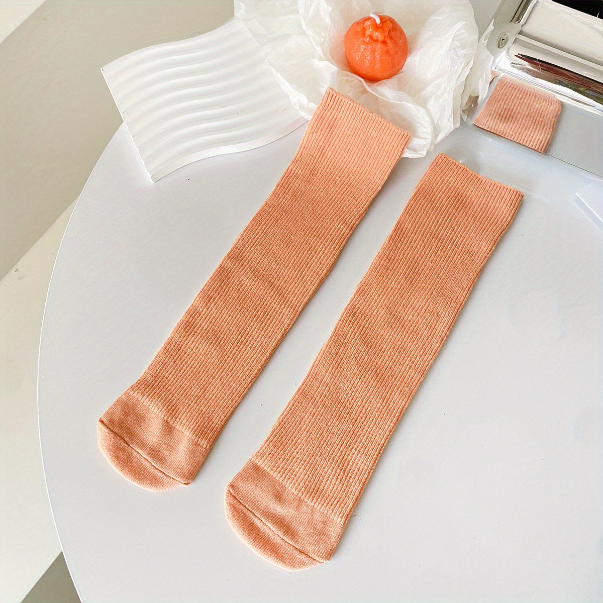Girls Kids Cotton Knee High Socks Straight Board Stockings - Four Seasons