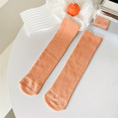 Girls Kids Cotton Knee High Socks Straight Board Stockings - Four Seasons