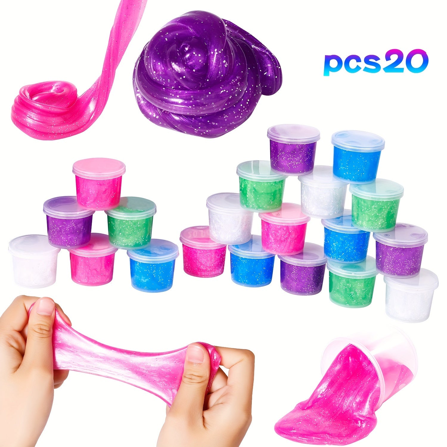 20 Galaxy Slime Party Favor Soft Non Sticky Crystal Clay DIY Relaxation T