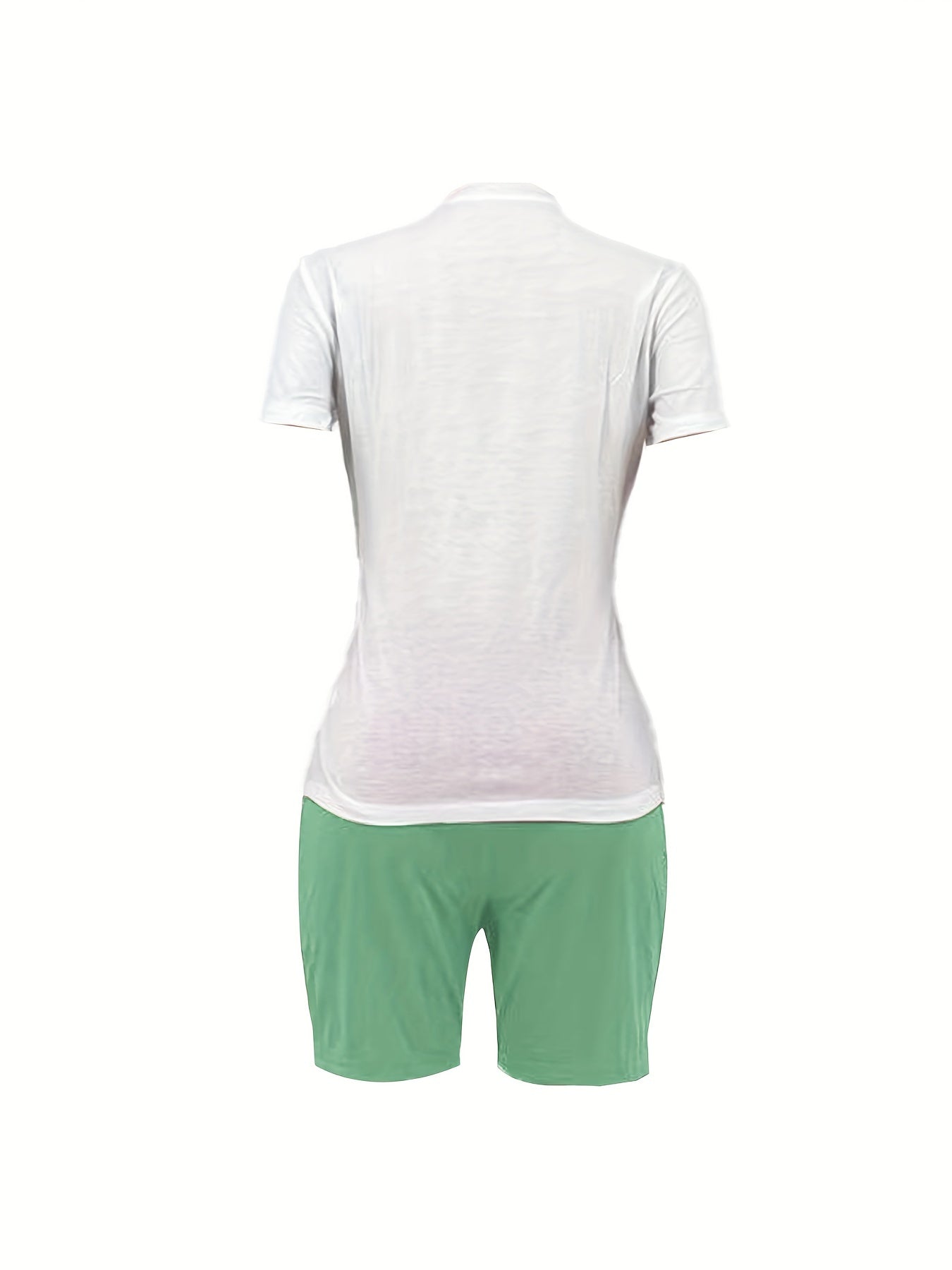 Poker Print Crew Neck Two Piece Set