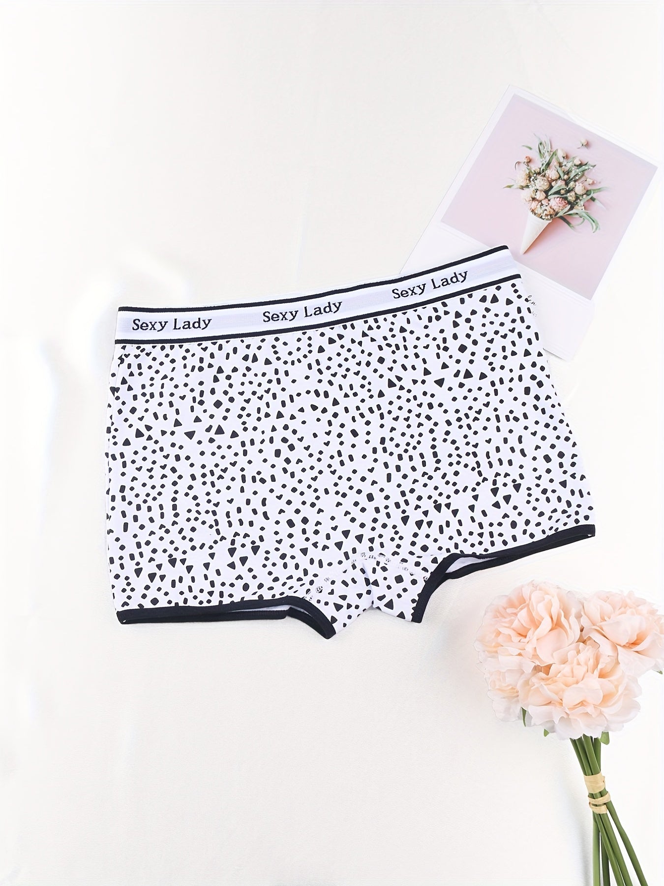 3pcs Geometric Pattern Boyshort Panties Women's Lingerie