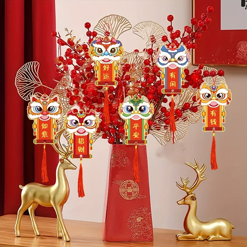6pcs Dragon Year Lucky Pendant Set Hanging Decorative Supplies