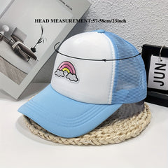 Candy Rainbow Baseball Cap Patch Trucker Hat for Women