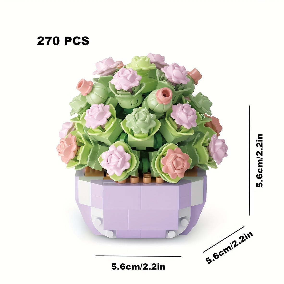 DIY Building Blocks Flower Desktop Decoration Car Decoration
