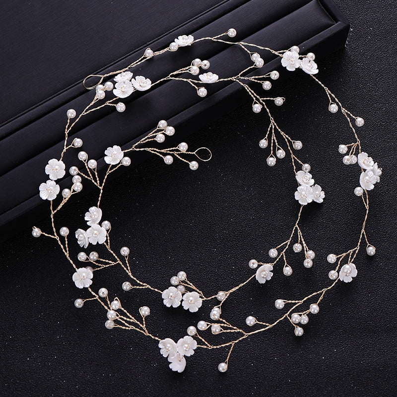 Faux Pearl Flower Head Piece Bridal Headband
