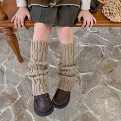 Girls Wool Twist Thread Stacking Socks Leg Warmers