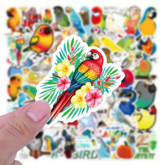 50pcs Parrot Stickers Flying Animal Luggage Car Laptop Scooters Graffiti Sticker
