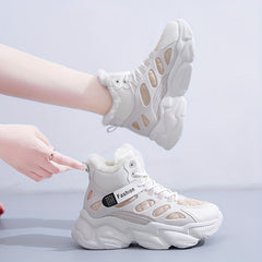 Plush Lined Thermal High Top Running Shoes