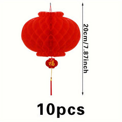 10pcs Spring Paper Lantern Ornaments Chinese Party Decor Supplies