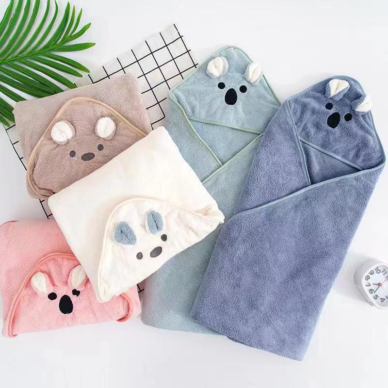 Baby Koala Pattern Coral Fleece Bath Towel