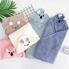 Baby Koala Pattern Coral Fleece Bath Towel