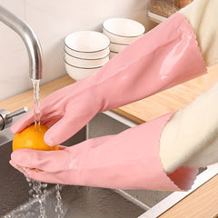 Long Velvet Warm Gloves Waterproof Laundry Gloves