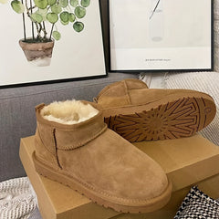 Women's Snow Boots Plush Lined Slip On Short Boots