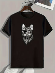 Totem Pug Print Men's Comfy T shirt for Summer