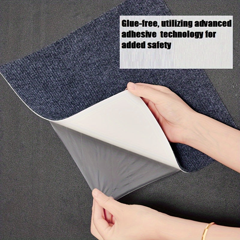 10pcs Adhesive Carpet Tile Peel & Stick Floor Tile Home Decoration