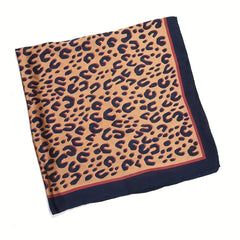 Leopard Print Square Scarf Classic Silk Neckerchief Casual Bandana