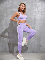 Seamless Sports Bra & High Waist Leggings Set for Women
