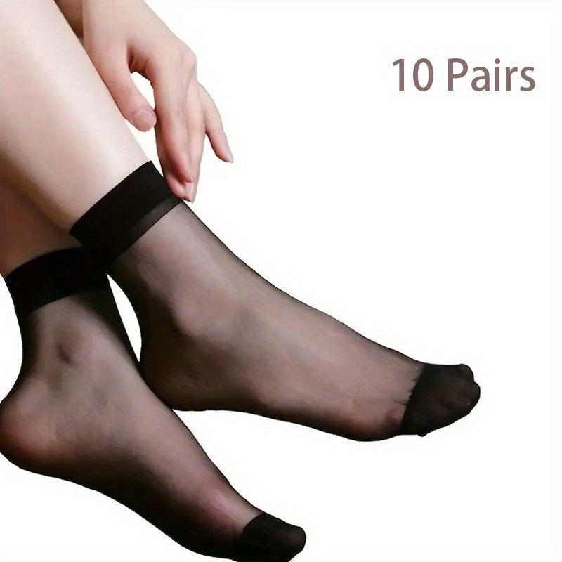 10 Pairs Lace Mesh Socks Ultra thin Short Stockings
