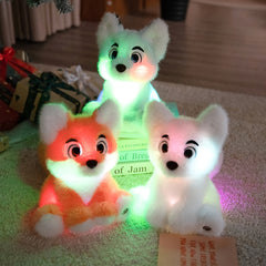 Glow in the Dark Plush Fox Toy with LED Light Soft Stuffed Animal Night Light