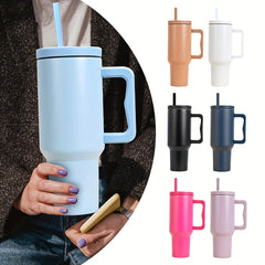 40oz Straw Tumbler Reusable Vacuum Double Wall Stainless Steel Cup