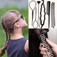 6pcs Hair Styling Tool Set Hair Braider Comb Hairpins Accessories