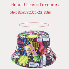 Nostalgic Cassette Pattern Fisherman Hat for Men