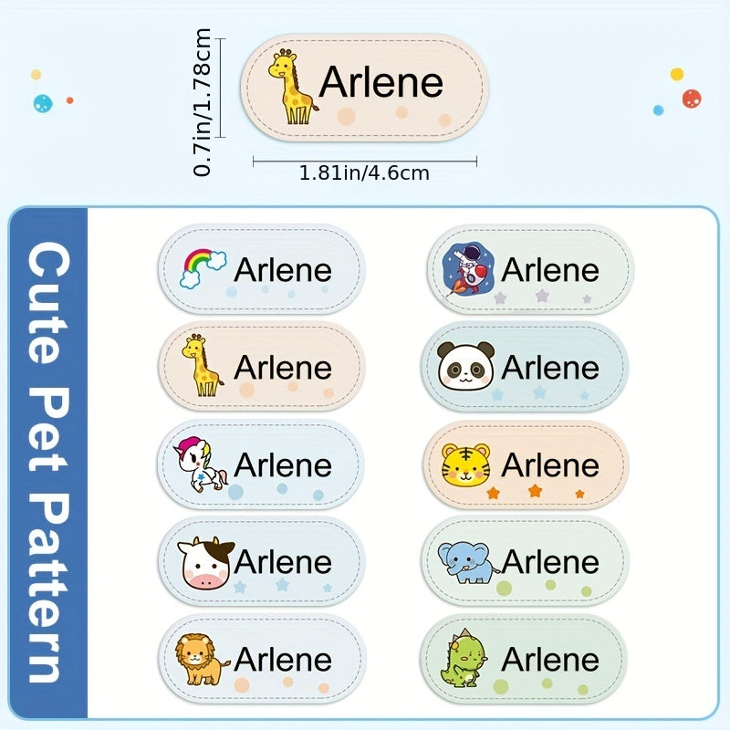 Personalized Iron-On Name Stickers for Clothes - 20-80pcs