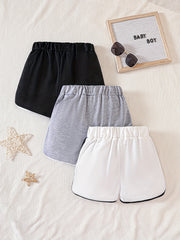 Kid Girls' Elastic Waist Sports Shorts - Comfy Fit Sweat Shorts