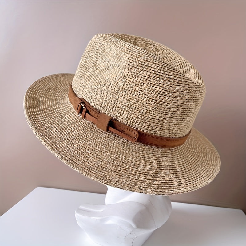 Summer Fedora Straw Hat Wide Brim Beach Vacation