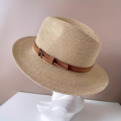 Summer Fedora Straw Hat Wide Brim Beach Vacation